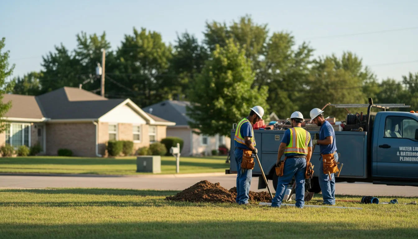 Residential water line and bathroom plumbing service in Joshua, TX
